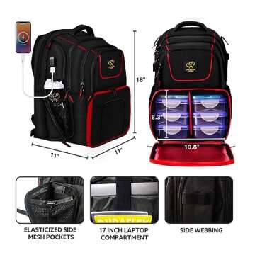 519 Fitness Meal Prep Backpack, 6 Meal Insulated Bodybuilding Lunch Rucksack with Computer Compartme...