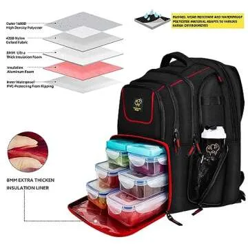 519 Fitness Meal Prep Backpack with Meal Containers and Insulation