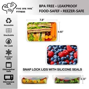 519 Fitness Meal Prep Backpack with Meal Containers and Insulation