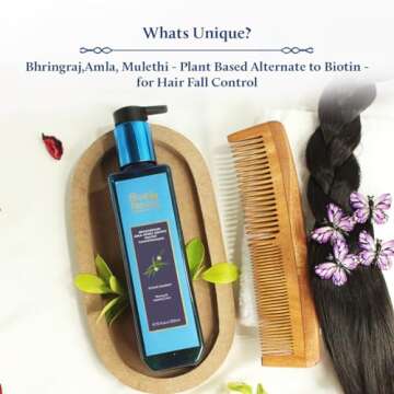 Blue Nectar Anti Hair Fall Shampoo with Amla, Honey and Mulethi, Paraben and Sulfate Free Shampoo for Women and Men Natural Hair Shampoo for Thick Hair (10 Herbs, 6.76 Fl oz)