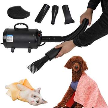 ZENY Dog Dryer, Pet Grooming Blower with Heater for Cat/Dog, 2400W Speed-Adjustable Pet Hair Dryer, ...