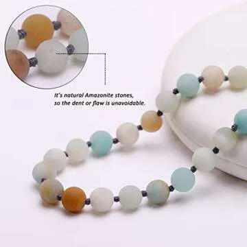 Aobei Pearl Long Amazonite Beaded Necklace - 59'' Stylish Versatility