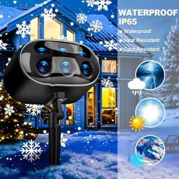JMMXG Christmas Projector Lights Outdoor - Upgraded Snowflake Projector