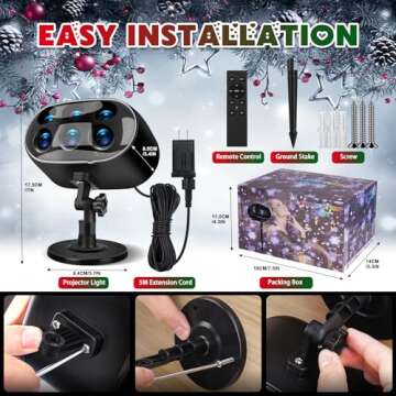 JMMXG Christmas Projector Lights Outdoor - Upgraded Snowflake Projector