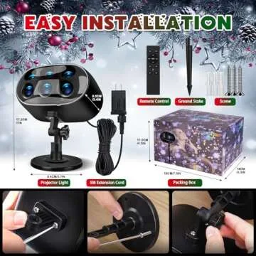 JMMXG Christmas Projector Lights Outdoor - Upgraded Snowflake Projector