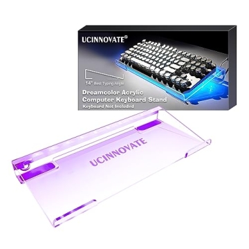 UCINNOVATE RGB Acrylic Computer Keyboard Stand with LED Backlight for Ergonomic Typing and Working