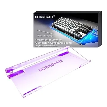 UCINNOVATE RGB Acrylic Computer Keyboard Stand with LED Backlight for Ergonomic Typing and Working