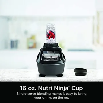 Ninja Blender, Food Processor, Blender for-Smoothies, Includes Pitcher, Smoothie Cup, and 8-Cup Bowl, Salsa, Dough, Shakes, Slush, and Frozen Drinks, Mega Kitchen System, Black, BL770AMZ