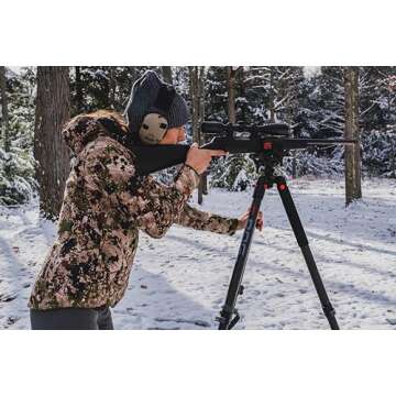 BOG DeathGrip Carbon Fiber Tripod with Durable Frame, Lightweight, Stable Design, Bubble Level, Adjustable Legs, Shooting Rest, and Hands-Free Operation for Hunting, Shooting, and Outdoors