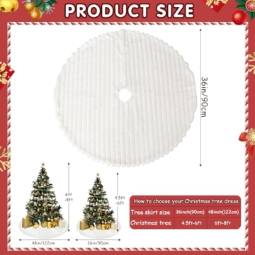 LOMOHOO Christmas Tree Skirt 36" Luxury Faux Fur Decor