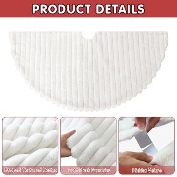 LOMOHOO Christmas Tree Skirt 36" Luxury Faux Fur Decor