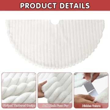 LOMOHOO Christmas Tree Skirt 36" Luxury Faux Fur Decor