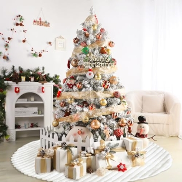 LOMOHOO Christmas Tree Skirt 36" Luxury Faux Fur Decor