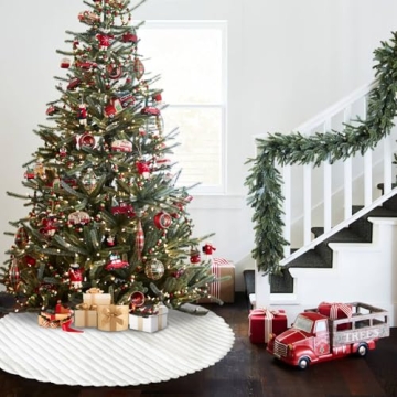 LOMOHOO Christmas Tree Skirt 36" Luxury Faux Fur Decor