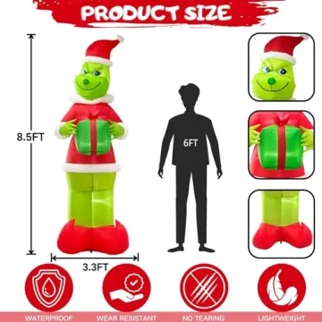 8.5ft Wabolay Inflatable Christmas Green Giant