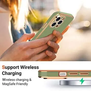 Teageo Compatible with iPhone 12 Pro Case for Girl Women Cute Love-Heart Luxury Plating Soft Back Cover Raised Camera Protection Bumper Silicone Shockproof Phone Case for iPhone 12 Pro, Light Green