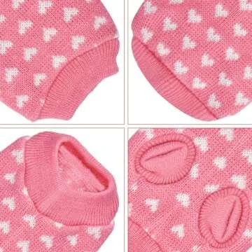 Valentine's Day Pink Heart Pet Sweater for Dogs - Cozy Knitted Small to Medium Dog Sweaters, Adorable Puppy Cat Dogs Sweater with Love Pattern, Perfect for Cold Weather and Celebrating Love