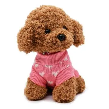 Valentine's Day Pink Heart Pet Sweater for Dogs - Cozy Knitted Small to Medium Dog Sweaters, Adorable Puppy Cat Dogs Sweater with Love Pattern, Perfect for Cold Weather and Celebrating Love