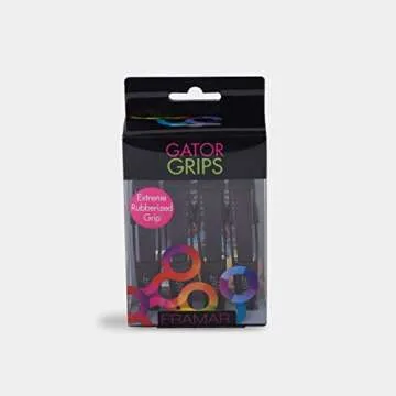 Framar Gator Grips Black Styling Hair Clips - Set of 4 Professional Hair Clips with Hair Styling and...