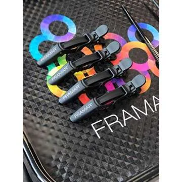 Framar Gator Grips Black Styling Hair Clips - Set of 4 Professional Hair Clips with Hair Styling and Sectioning - Wide Teeth & Durable for Hair Salon