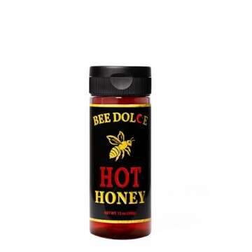 Bee Dolce Hot Honey, 12 Oz Sweet and Spicy Honey with Calabrian & Habanero Peppers