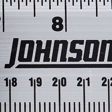 Johnson Level & Tool J48EM Inch/Metric Straight Edge, 48", Silver, 1 Ruler