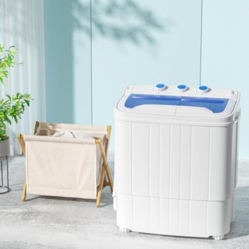 Portable Twin Tub Washing Machine with Drain Pump