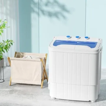 Portable Twin Tub Washing Machine with Drain Pump