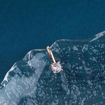 Andelaisi Punk Crystal Circle Clip On Nose Ring Vintage CZ Circle Fake Nose Ring Gold Round Nose Cuff Hoop Ring Non Pierced Nose Ring Gothic Clip On Nose Ring Jewelry for Women