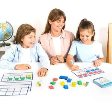 130 PCS Jumbo Magnetic Ten Frames Activity Set with Counting Bears, Math Manipulatives for Kindergarten, PreK, Preschool, Counting Bears Class Set, Math Counters Games for Kids, Homeschool Supplies