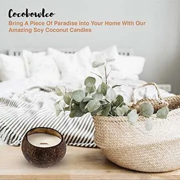 Elegant and Aromatic Scented Soy Coconut Shell Candles with Wood Wick