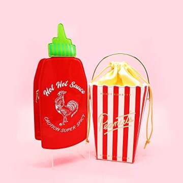 Bewaltz Novelty Handbags, Fun Shape Purse Chainstrap Glitter Holo Tween Style (Hot Hot Rooster Sauce)