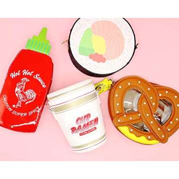 Bewaltz Novelty Handbags, Fun Shape Purse Chainstrap Glitter Holo Tween Style (Hot Hot Rooster Sauce)