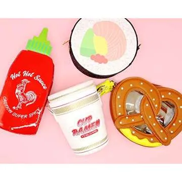 Bewaltz Novelty Handbags, Fun Shape Purse Chainstrap Glitter Holo Tween Style (Hot Hot Rooster Sauce)