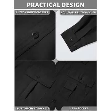 TACVASEN Men Tactical Shirt - Outdoor Sport Casual Wear
