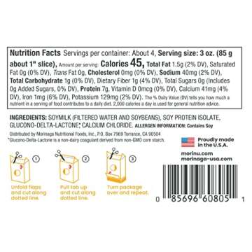 Mori-Nu Silken Tofu Extra Firm, Velvety Smooth and Creamy, Low Fat, Gluten-Free, Dairy-Free, Vegan, Made with Non-GMO soybeans, KSA Kosher Parve, Shelf-Stable, Plant protein, 10.9 oz x 12 Packs