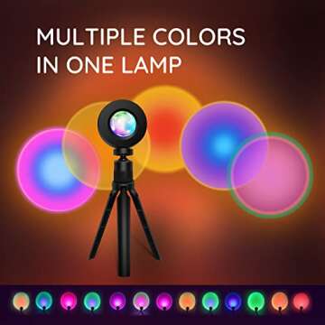 Fomzze Sunset Lamp Projector Light, Multiple Colors Modern Sunrise Projection Lamp, USB Night Lighti...