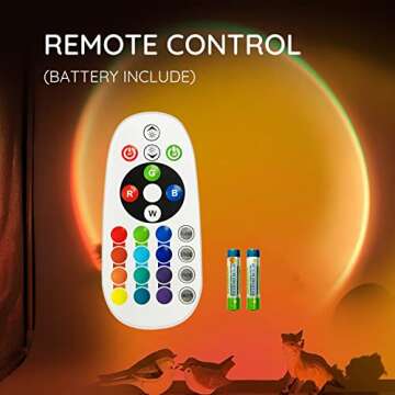 Fomzze Sunset Lamp Projector Light, Multiple Colors Modern Sunrise Projection Lamp, USB Night Lighting for Atmosphere Sleep Room Decor Aesthetic Photography Kids Adults Gift… (Multicolor with Remote)