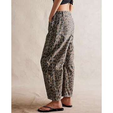 Barrel Women's Trendy Low Waisted Wide Leg Vintage Mid Rise Jeans