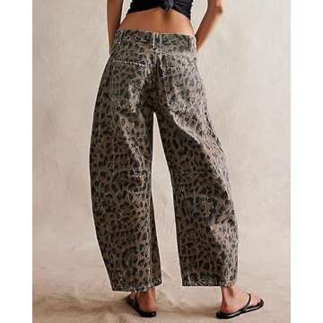 Barrel Women's Trendy Low Waisted Wide Leg Vintage Mid Rise Jeans