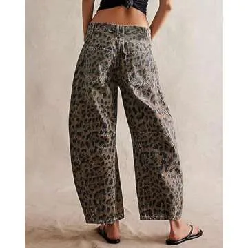 Barrel Women's Trendy Low Waisted Wide Leg Vintage Mid Rise Jeans