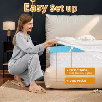 Gel Cooling Mattress Topper - Queen Size for Comfort