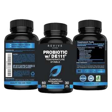 Advanced Probiotic with DE111 Strain (Bacillus subtilis). Spore Forming Probiotic. No Refrigeration Needed. 11.5 Billion Organisms. Probiotics for Women and Men. 60 Vegetable Capsules.