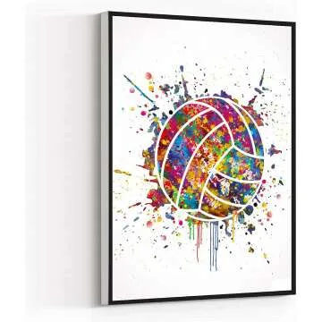Volleyball Watercolor Wall Art - Ideal Bathroom Decor