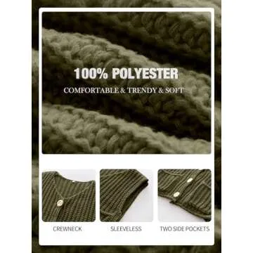 ANRABESS Women Chunky Knit Sweater Vest Stylish and Soft