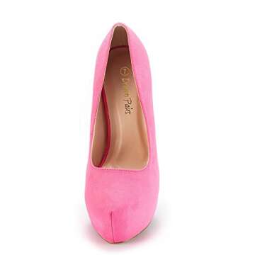 DREAM PAIRS Womens High Heel Plaform Dress Pump Shoes, Fuchsia Suede - 7.5 (Swan-30)