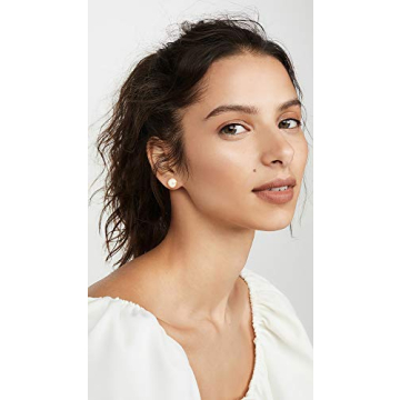 Lele Sadoughi Women's Ashford Imitation Pearl Studs, Ivory Pearl, Off White, Gold, One Size