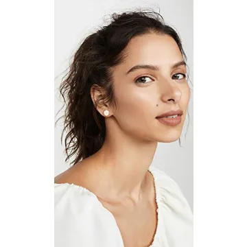 Lele Sadoughi Women's Ashford Imitation Pearl Studs, Ivory Pearl, Off White, Gold, One Size