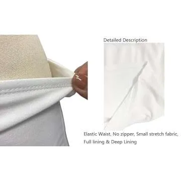 Wrotorea Women's White Mini Skirt Sex Mid-Waist Stretch Fitted Bodycon Short Mini Skirts (S, White)