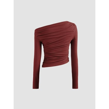 CIDER Women's Asymmetrical Off-the-Shoulder Top